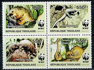 Того, 2010, WWF, Панголин, 4 марки